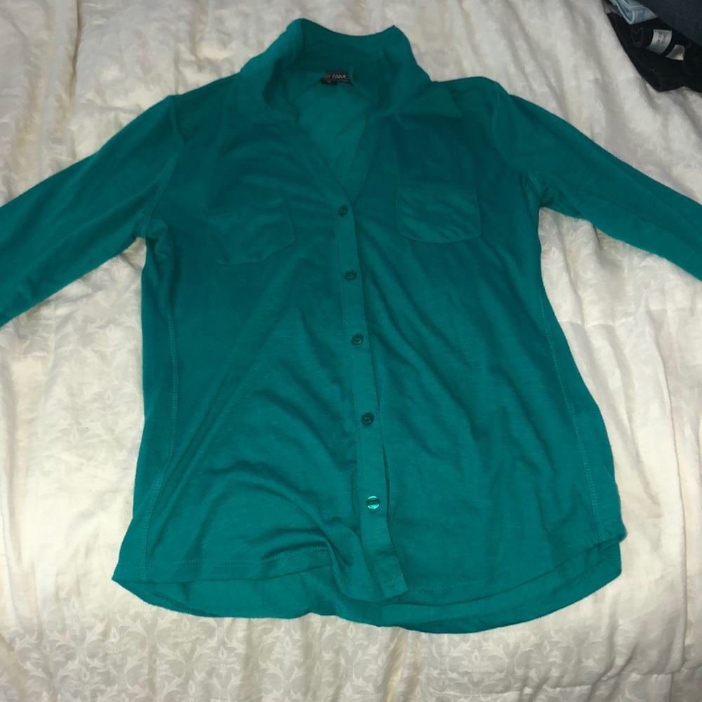 Green long sleeve button up